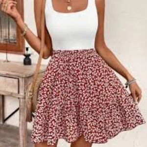 Shein Frenchy Summer Ladies' Floral Pattern Sleeveless A Line Dress Size Small